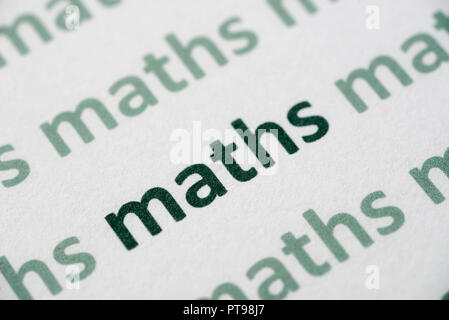 word printed on white paper macro Stock Photo