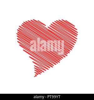 Vector sign scribbled heart, abstract shape Stock Vector