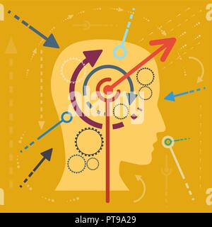 Concept stimulate the mind, flat design Stock Vector
