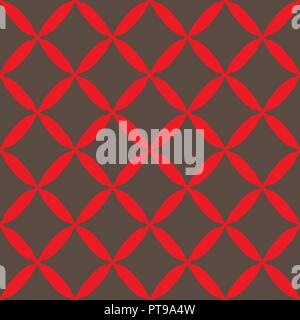 Seamless abstract grid gray red pattern Stock Vector
