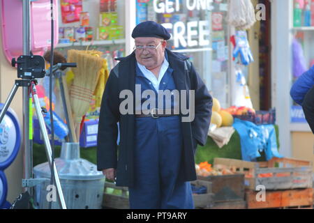 Actor Tim Healy on the film  set of Still Open All Hours in Doncaster Stock Photo