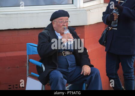 Tim Healy taking a break on the film set of Still Open All Hours in Doncaster Stock Photo