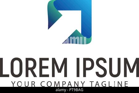 square arrow logo design concept template Stock Vector