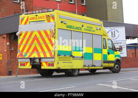 Ambulance Incident Response Unit at the scene of a fire incident in Castleford , West Yorkshire Stock Photo
