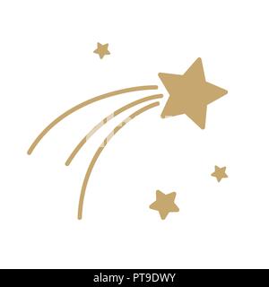 christmas falling star icon isolated on white background vector illustration Stock Vector