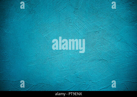 Grunge blue painted wall texture background. Stock Photo