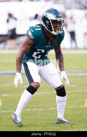 Philadelphia, Pennsylvania, USA. 7th Oct, 2018. Philadelphia Eagles cornerback Ronald Darby (21) in action during the NFL game between the Minnesota Vikings and the Philadelphia Eagles at Lincoln Financial Field in Philadelphia, Pennsylvania. Christopher Szagola/CSM/Alamy Live News Stock Photo