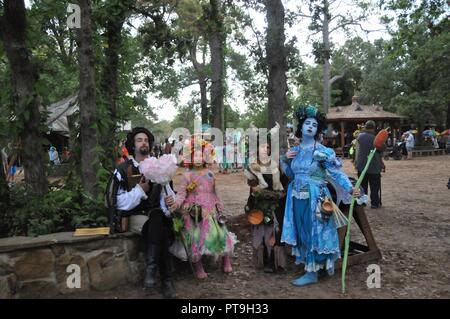 Houston, The 44th annual Texas Renaissance Festival kicked off on Sept. 28 in Todd Mission. 25th Nov, 2018. Performers in elf and flower fairy costumes rest at the 44th annual Texas Renaissance Festival in Texas, the United States, Oct. 7, 2018. The 44th annual Texas Renaissance Festival kicked off on Sept. 28 in Todd Mission, a city in the northwest of Houston and will continue until Nov. 25, 2018. Credit: Sun Jiayi/Xinhua/Alamy Live News Stock Photo