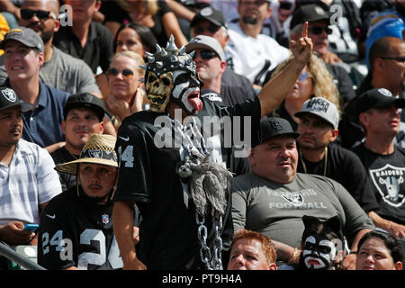 Los Angeles, USA. October 07, 2018 Oakland Raiders fans during the