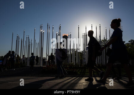 City Of Buenos Aires, City of Buenos Aires, Argentina. 7th Oct, 2018. SPORT. City of Buenos Aires, Argentina - 2018, October 7.- Olympic Flame at Buenos Aires 2018 Youth Olympic Games at Youth Olympic Park on October 7, 2018 in City of Buenos Aires, Argentina. Credit: Julieta Ferrario/ZUMA Wire/Alamy Live News Stock Photo