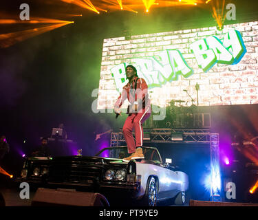 O2 Brixton Academy, London, United Kingdom. 7th October 2018,  Burnaboy performs live on stage at O2 Brixton Academy Credit: Michael Tubi/Alamy Live News Stock Photo
