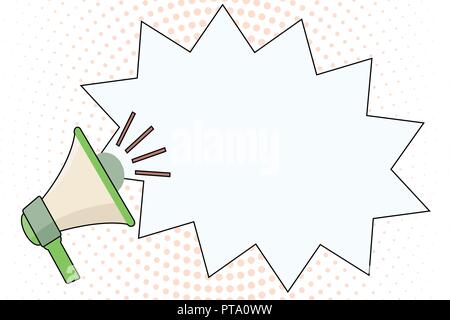 Flat design business Vector Illustration concept template copy space text for Ad website esp isolated 3d isometric. Megaphone with Volume Sound Effect Stock Vector