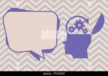 Flat design business Vector Illustration concept template copy space text for Ad website esp isolated 3d isometric. Human Head Silhouette Topside Open Stock Vector