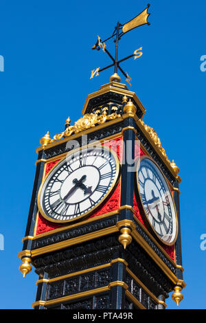 Little Ben clock tower outside Victoria Station in the City of Westminster, London, England, UK Stock Photo