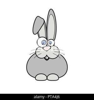 Illustration of Funny Rabbit. Vector Bunny isolated on white background Stock Vector