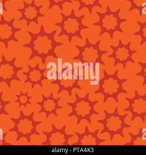 Orange Seamless Looped Pattern with Hot illustration of Fire with Sharp Stars. Vector Texture Illustration. Stock Vector