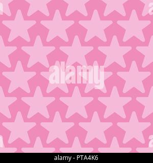 Pink Seamless Background with Stars. Vector Wallpaper Stock Vector