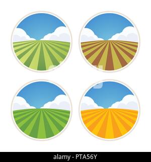 Barley, Rye and Wheat Fields Stock Vector