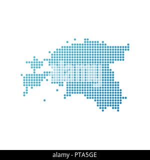 Map of Estonia, Vector Icon in blue modern style Stock Vector