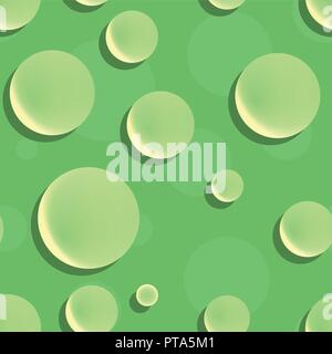 Water drops on green background, Vector Seamless Looped Pattern Stock Vector