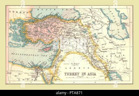 MIDDLE EAST: Turkey Asia Persia (Iran) Arabia Egypt Cyprus. Suez Stock ...