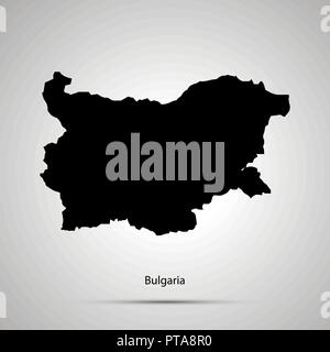 Bulgaria country map, simple black silhouette Stock Vector