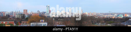 Leeds Skyline Panorama from Beeston Stock Photo