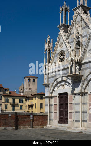 Church of santa maria della spina next to are river in Pisa,Tuscany,Italy,Europe Stock Photo