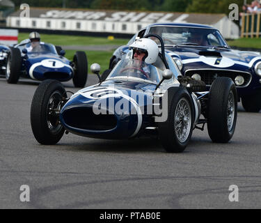 Cooper Climax, Rob Walker Parade, Goodwood Revival 2018, September 2018, automobiles, cars, circuit racing, Classic, competition, England, entertainme Stock Photo