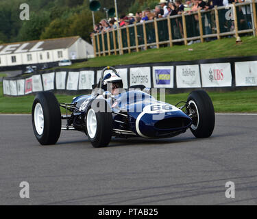 Sid Hoole, Cooper Climax T66, Rob Walker Parade, Goodwood Revival 2018, September 2018, automobiles, cars, circuit racing, Classic, competition, Engla Stock Photo