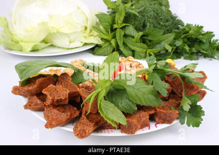 food yemek adiyaman fast food taksim oses gazi komagen çiğköfte Stock Photo