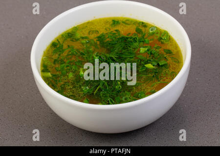 Fish soup Uha with dill Stock Photo