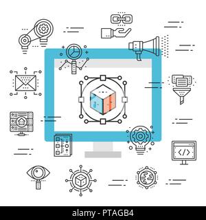 web design icon, isolated on white background Stock Vector