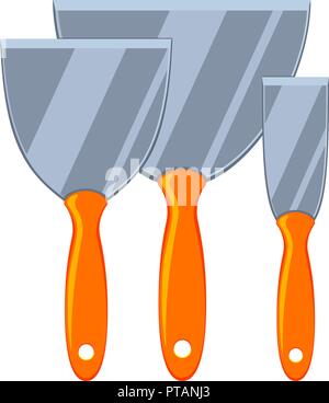 Colorful Cartoon Narrow Metal Spatula Stock Illustration