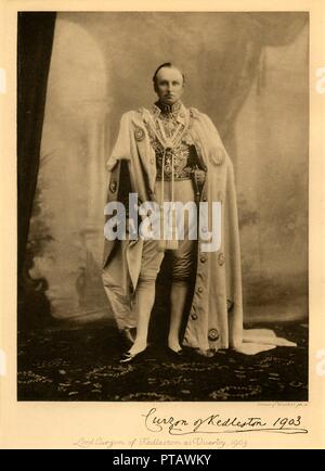 Lord Curzon British Viceroy of India entering Delhi on an elephant ...