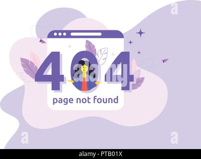 Error 404 unavailable web page. File not found. Business concept vector illustration Stock Vector