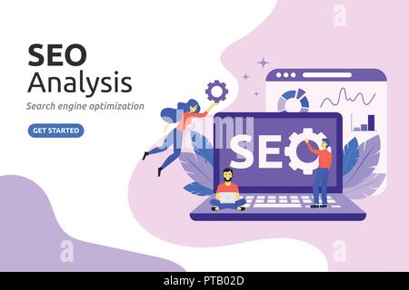 SEO Analysis design concept. modern flat style. Vector illustration Stock Vector