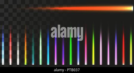 linear energy beams set. vector illustration of lasers Stock Vector