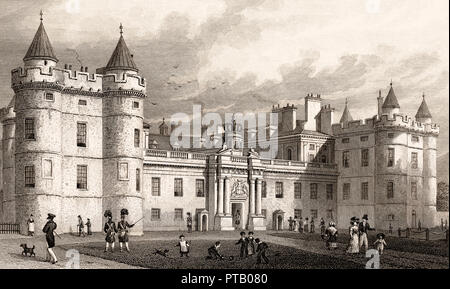 Holyrood Palace, Edinburgh, Scotland, 19th century, from Modern Athens by Th. H. Shepherd Stock Photo