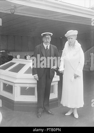 King George V and Queen Mary aboard 'HMY Victoria and Albert', 1933. Creator: Kirk & Sons of Cowes. Stock Photo