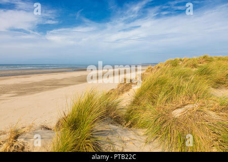 North Sea beach and dunes at Le Touquet-Paris Plage, France Stock Photo