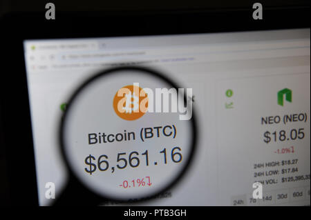 Bitcoin cryptocurrency on CoinGecko website Stock Photo