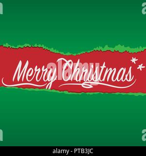 Decorative Christmas background with torn paper using as card, vector illustration Stock Vector