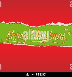 Decorative Christmas background with torn paper using as card Stock Vector