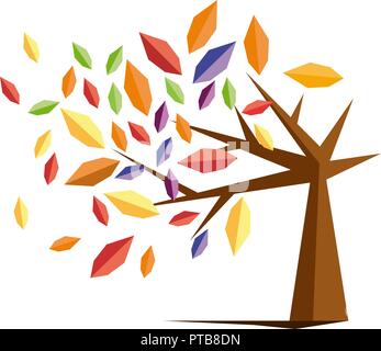 Vector sign autumn tree Stock Vector