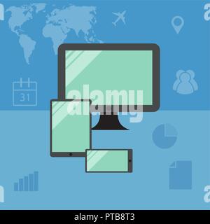 Flat design business devices Stock Vector