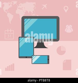 Flat design business devices Stock Vector