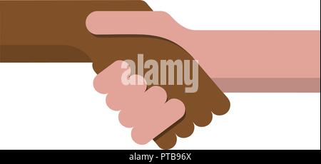 Vector sign handshake, no apartheid. Flat design Stock Vector