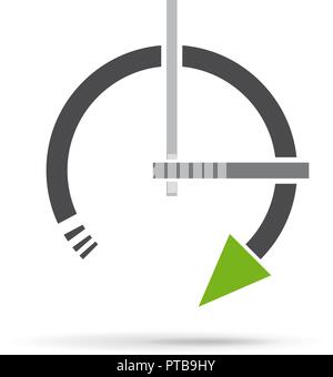 Vector sign abstract clock in rotation with arrow Stock Vector