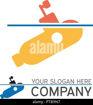 vector sign submarine surfaced Stock Vector